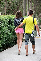 0107-pink-shorts-gal-strolls-in-park